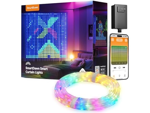 Brightown 900 RGBIC LEDs Smart Curtain Lights with DIY GIF