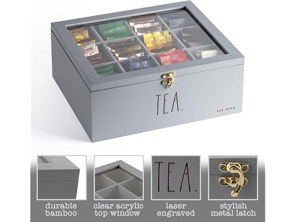 Rae Dunn Tea Bag Organizer\Grey
