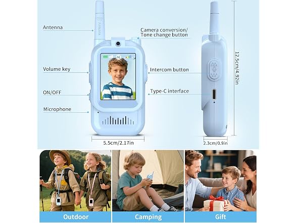 Video Walkie Talkies for Kids, 2 Pack