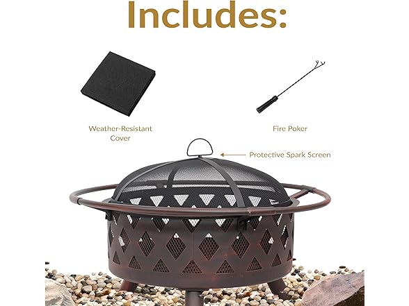 Sunnydaze Crossweave Outdoor Fire Pit