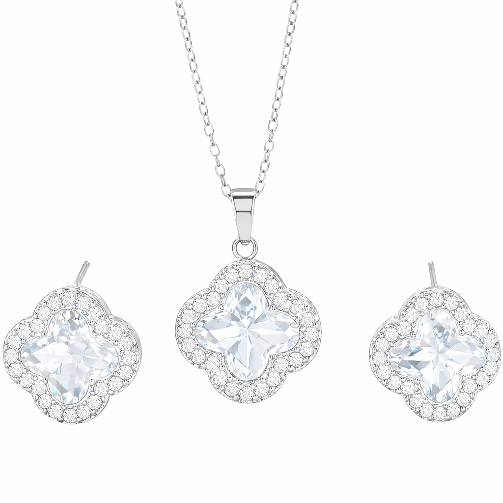 Womens Clover Pendant & Earrings Set - Gallery 15