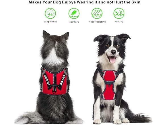 LMOBXEVL Service Dog Harness,No-Pull Dog Harn