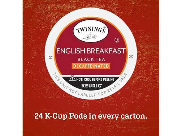 3PK Twinings English Breakfast Tea K-Cups, Decaf