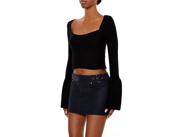 Forever 21 Cropped Bell-sleeve Sweater