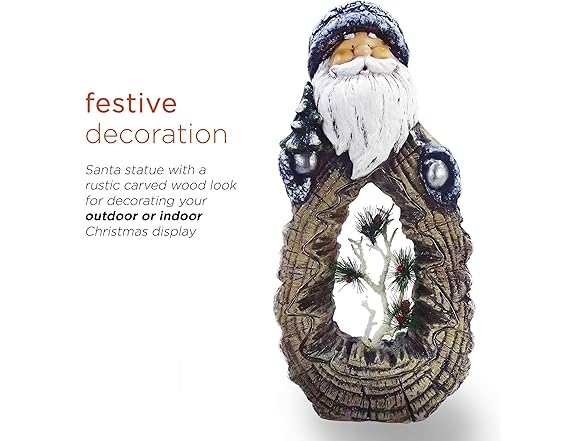 Alpine Corporation 21" H Indoor/Outdoor Santa Statue