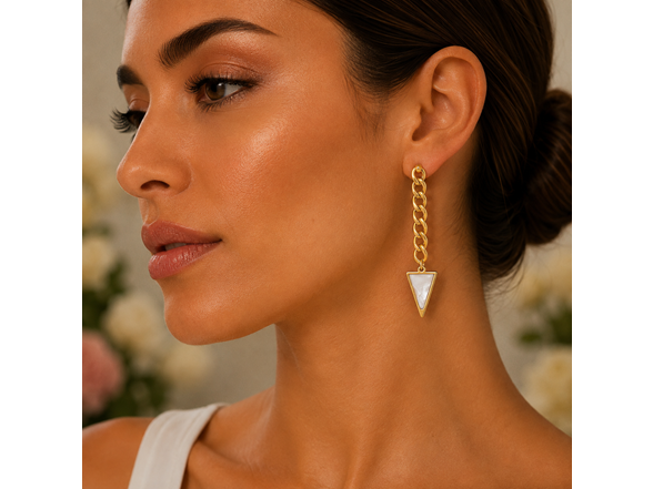 18K Gold Plated Triangle Drop Earrings