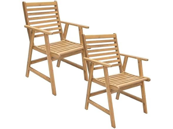 Sunnydaze Decor BOD-6322 2 Acacia Dining Chairs Brown