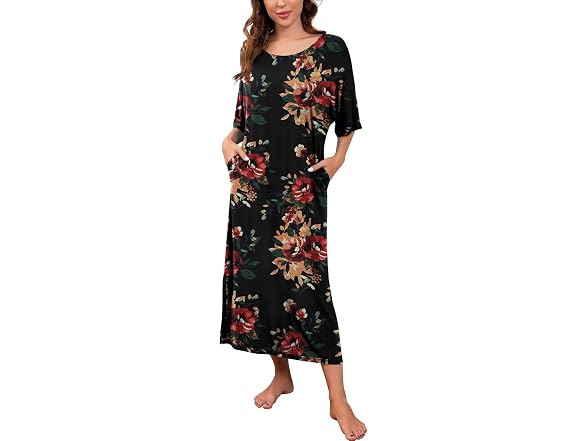 PrinStory Women (S) Long Nightgown Round Dress