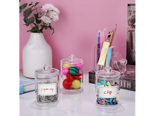 4 Pack Acrylic Qtip Holder Dispenser