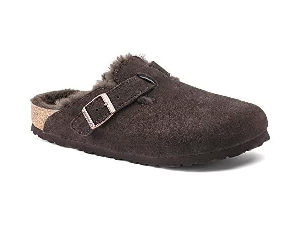Birkenstock Shearling Suede Leather Clog