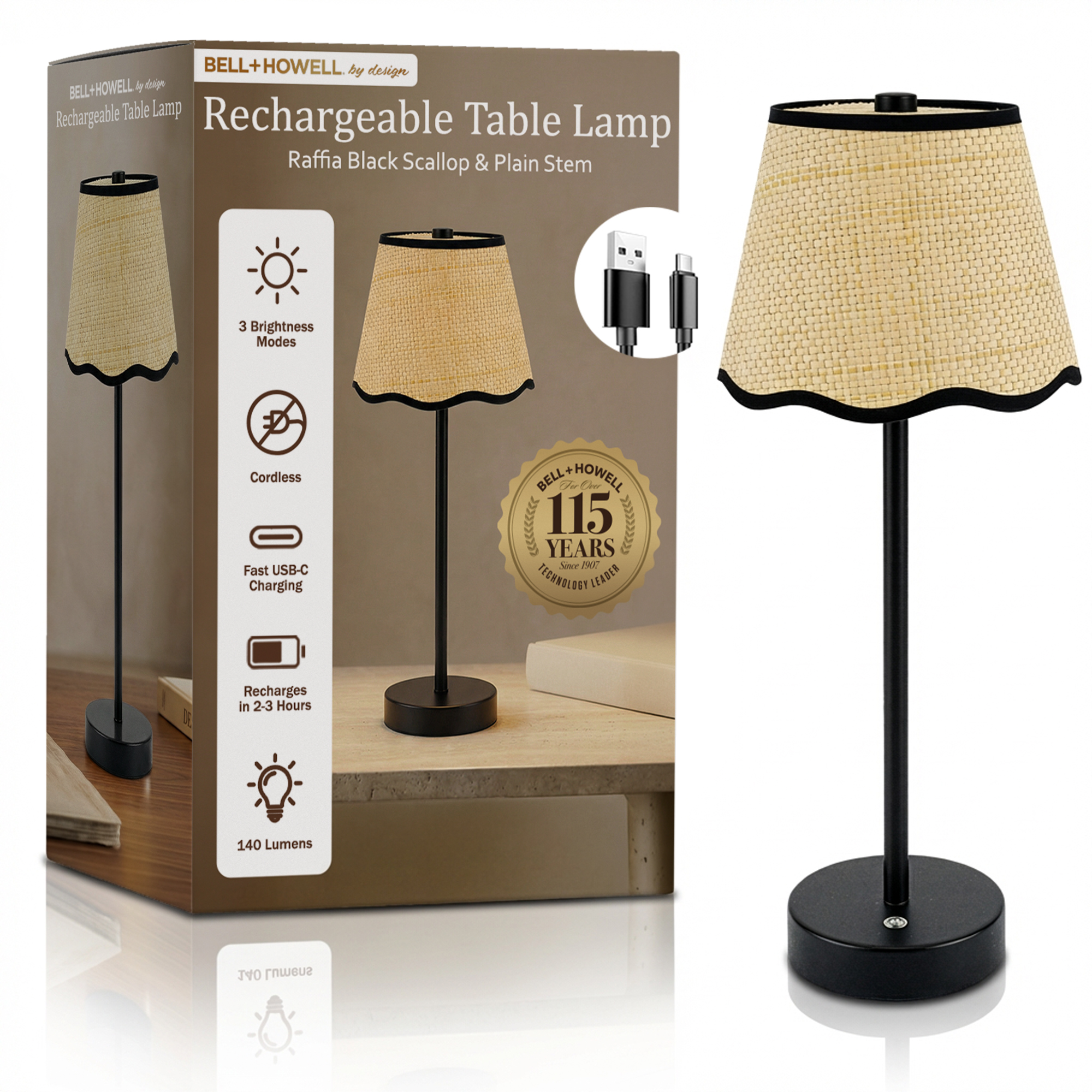 Raffia Scalloped Shade Lamp - Gallery 16