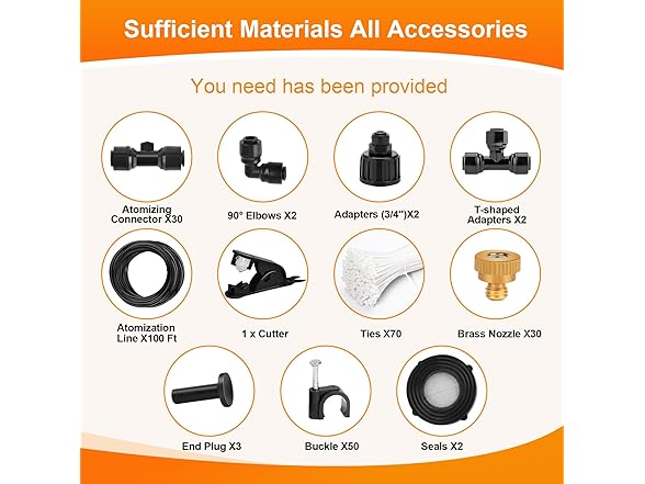 Zsjuqi Misters System, 100FT DIY Outdoor