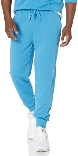Amazon Essentials Men's Jogger Pants, Casual Relaxed Fit, Lightweight French Terry, Turquoise Blue Loungewear, Tall, Small