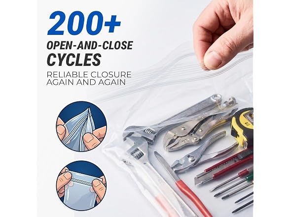 16" x 18" Large Reclosable Plastic Zip Bags, 10 Count