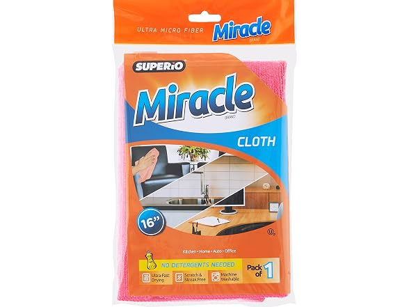 Superio Pink Microfiber Cleaning Cloth 24 Pack