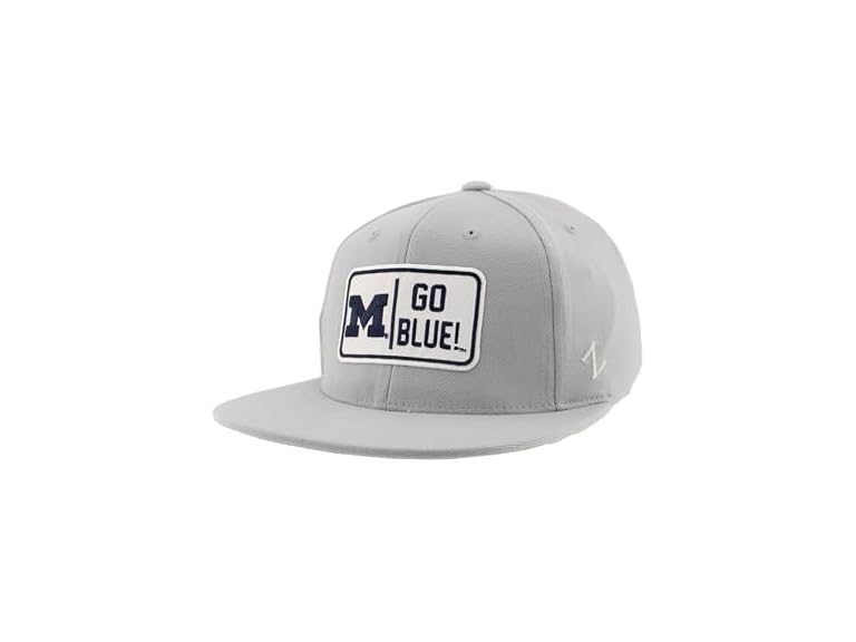 ZHATS Standard NCAA Officially Licensed Fitted Hat M15Z Defer Light Gray, Grey, Medium,Michigan Wolverines