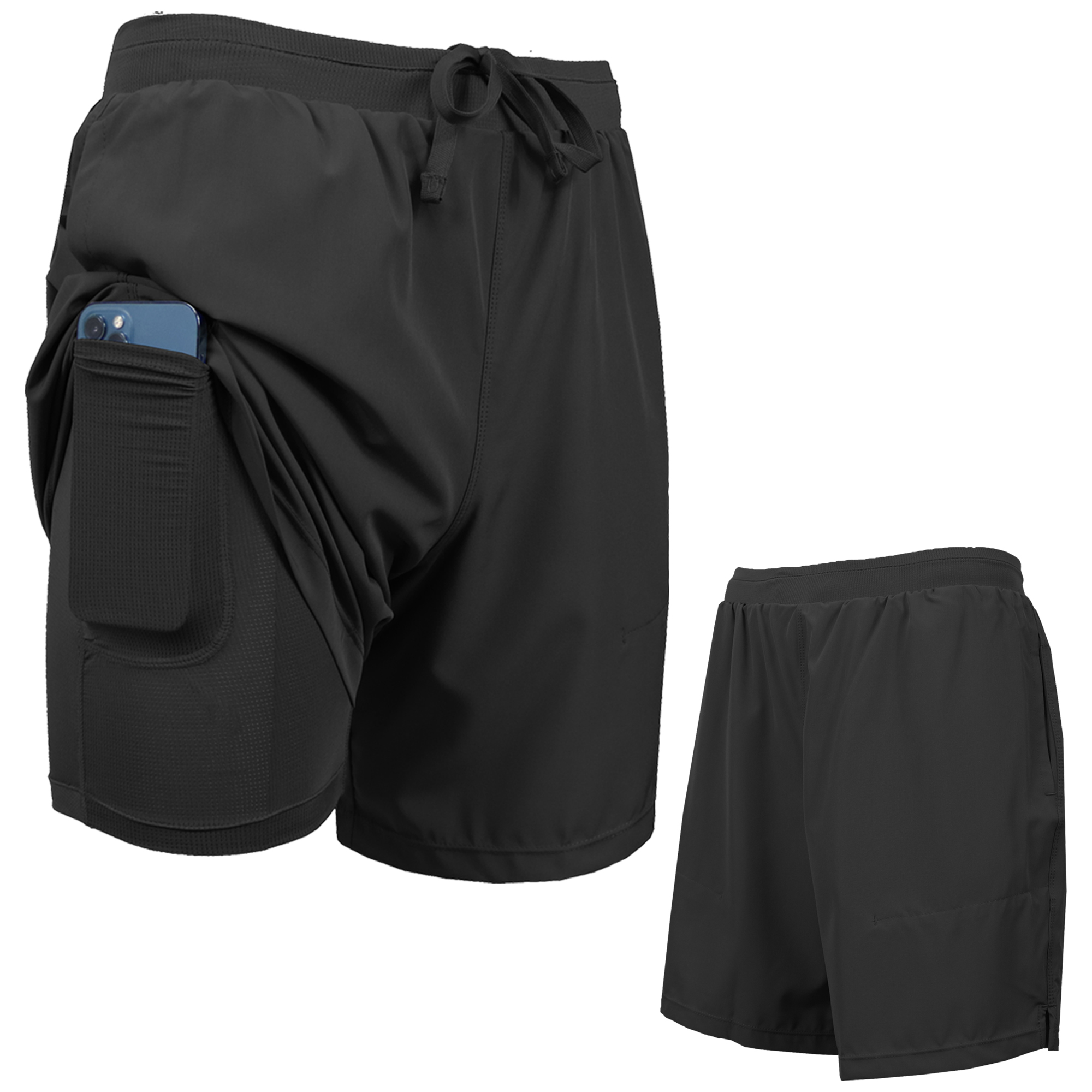 3Pk Mens 2-in-1 Quick Dry Shorts w/Liner - Gallery 24