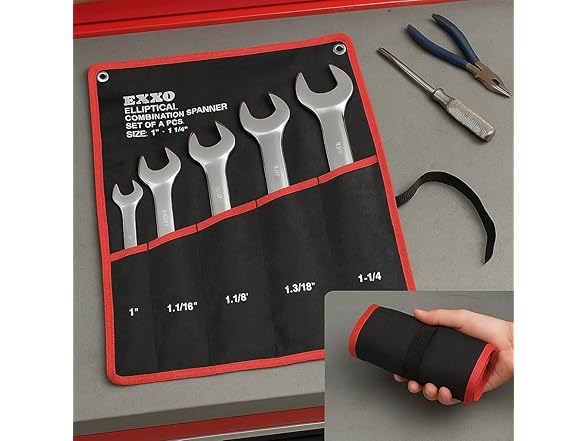 EXXO 4010 5pc Large SAE Combination Wrench Set