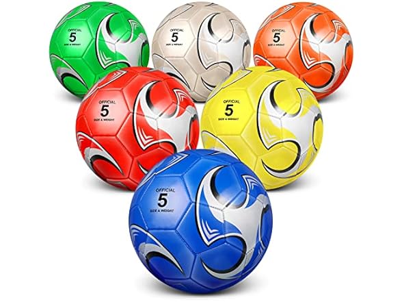 6 Pcs Soccer Balls with Pump