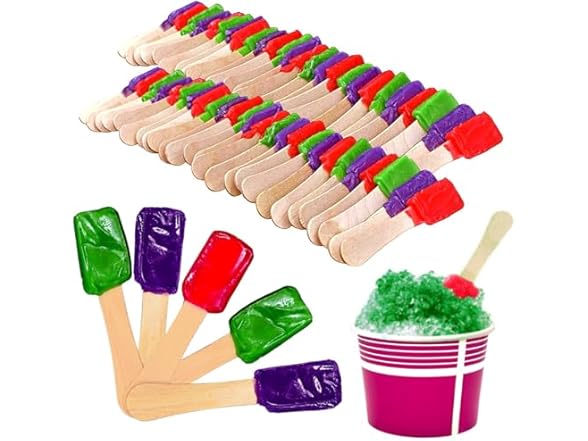 Perfect Stix Snow Cone Candy Spoons, 51 ct