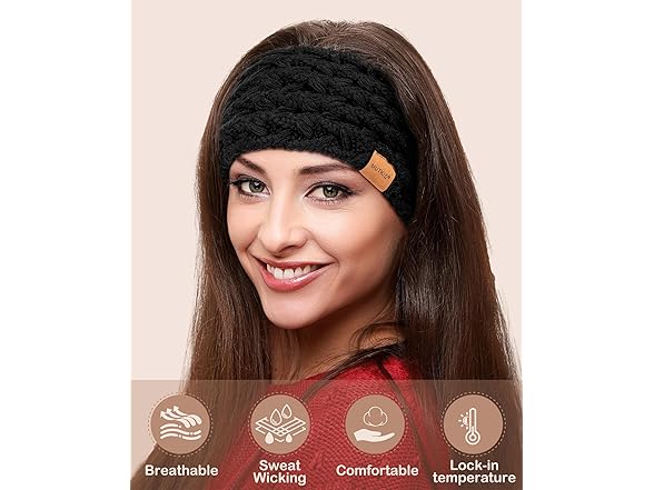 MUTKIS Winter Headbands  3 Pack Fleece Lined