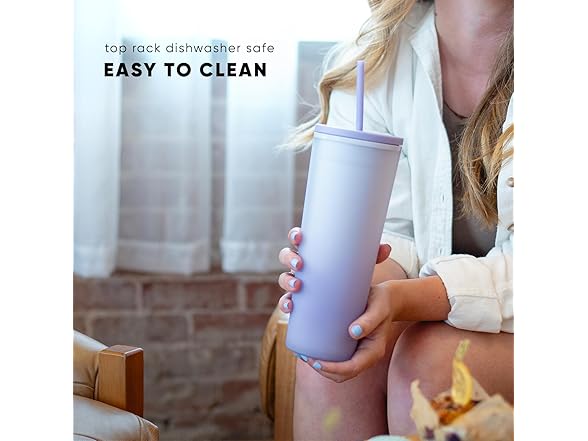 Simple Modern Plastic Tumbler with Lid and Straw  24oz | Winter White