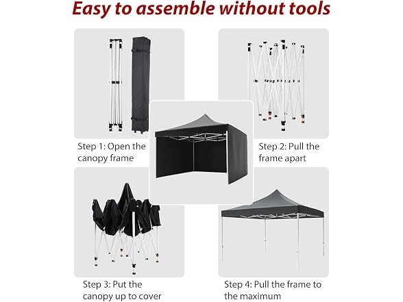 10FTx10FT Pop-Up Waterproof Windproof and Uv-Proof - Gallery 4