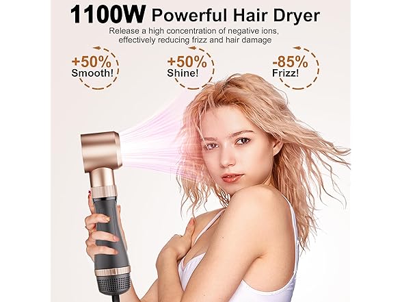 DAILYLIFE Blow Dryer Brush with 5 Attachments