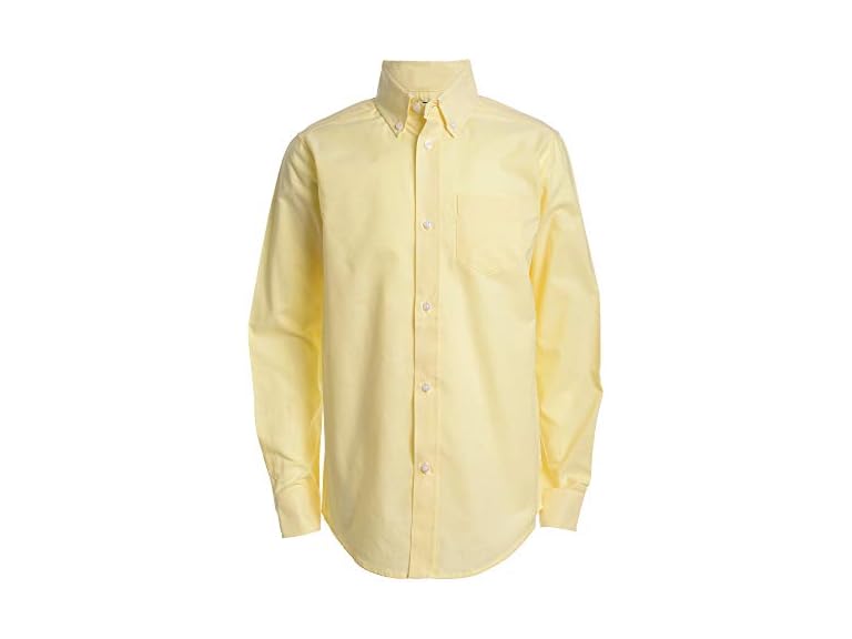 Izod boys Long Sleeve Solid Button-Down Oxford Shirt, Yellow, 20
