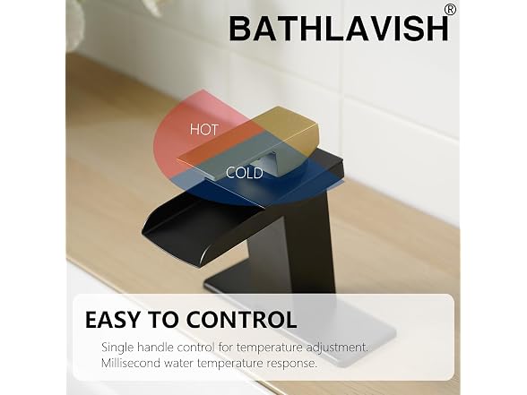 BATHLAVISH Black and Gold Bathroom Sink Faucet