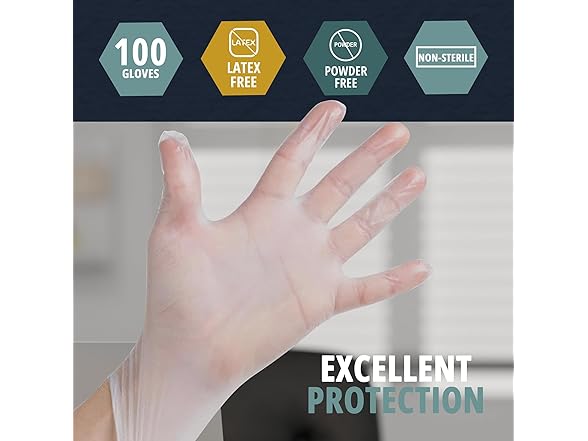 MedPride Powder-Free Vinyl Exam Gloves Large 1000ct