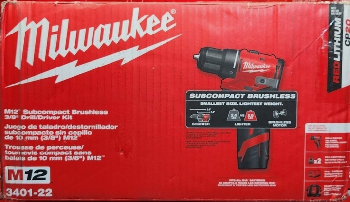Milwaukee 3401-22 M12 SUBCOMPACT Drill Driver Kit - Gallery 2