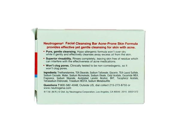 Neutrogena Acne Prone Skin Formula Facial Bar 3.50 oz
