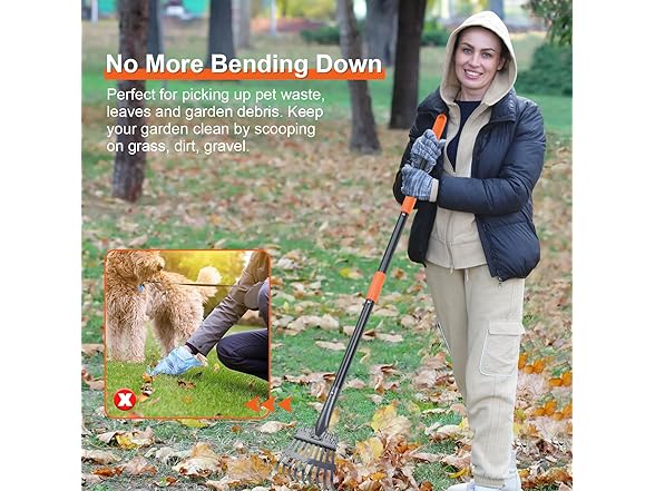 SZHLUX Dog Pooper Scooper Rake Set