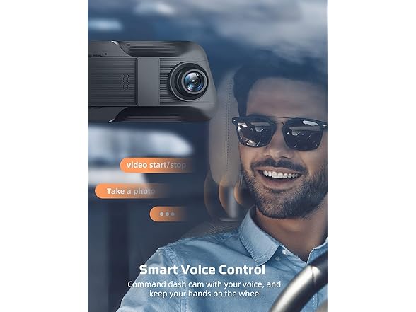 2.5K Mirror Dash Cam Voice Control, Dual