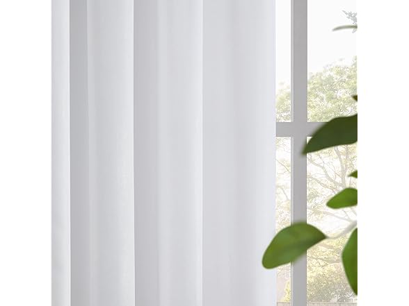 Melodieux White Curtain 2Pk, Choose Size