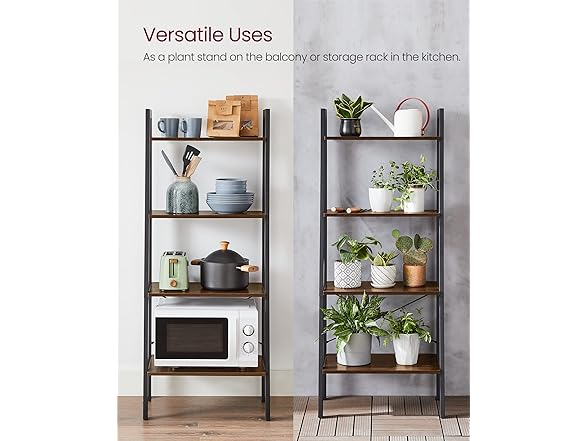 VASAGLE Ladder Shelf, 4-Tier Bookshelf