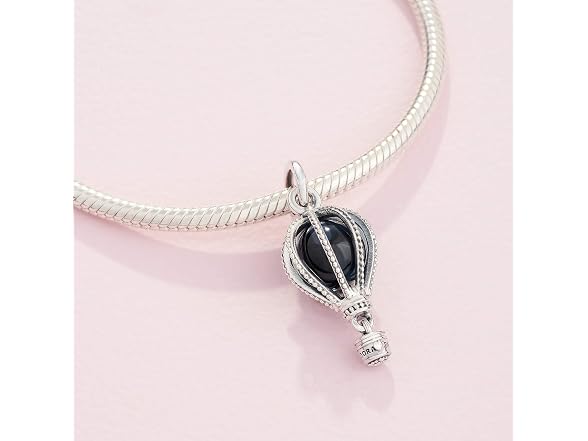 PANDORA Blue Hot Air Balloon Travel Charm - Compatible Moments Bracelets - Jewelry for Women - Gift for Women in Your Life - Made with Sterling Silver & Man-Made Crystal (Open Box)