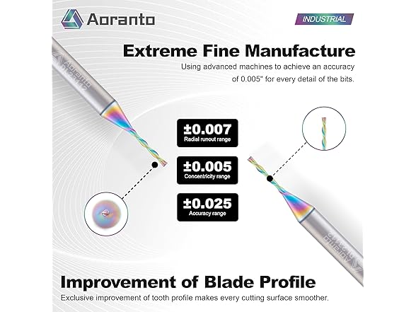1/16 Downcut Spiral Router Bit 2Pk