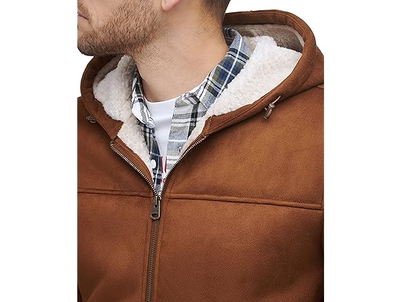 Levis Mens Faux Leather Hoody Bomber (3X)