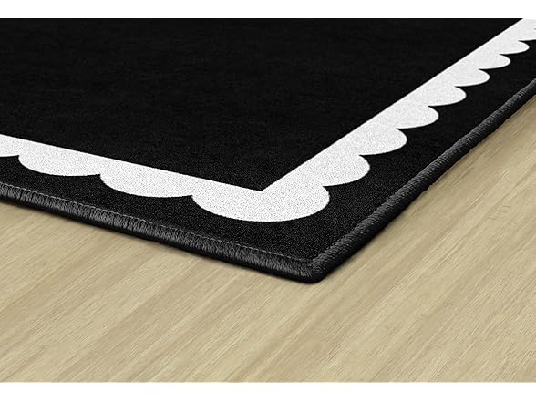 Rainbow Scallop Border Educational Area Rug