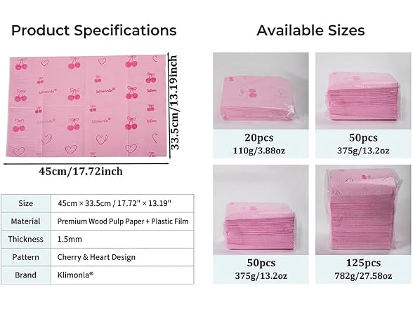 Klimonla 125 Pack Dental Bibs