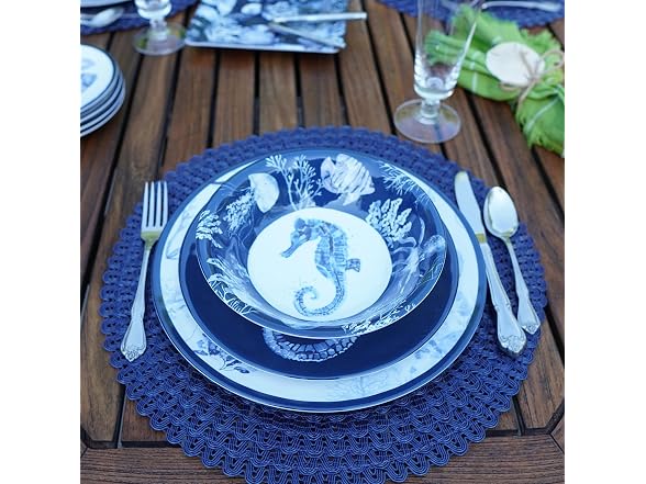 Sea Life Melamine Dinner Plates Set of 6 