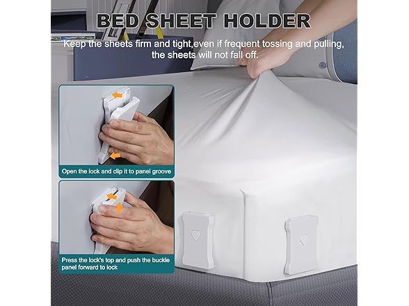 Bed Sheet Holders for Corners, White