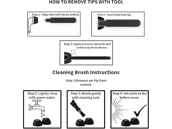 (3 Pairs) Comply Memory Foam Earbud Tips for Apple AirPods Pro 1 & 2