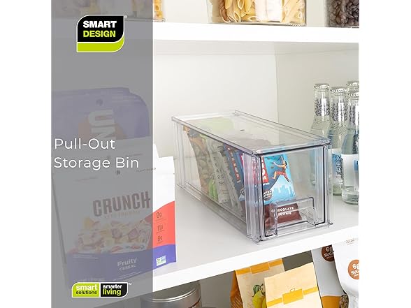 Smart Design Pull-Out Stackable Storage Bin, XS