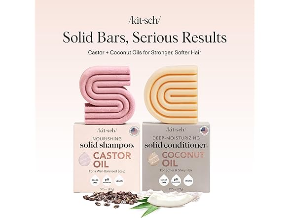 Kitsch Castor Oil Shampoo Bar & Coconut Oil