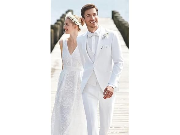 Wangyue Men (42) Slim Piece Linen Suits Suits