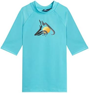 Kanu Surf Boys' Haywire UPF 50+ Sun Protective Rashguard Swim Shirt, Infinite Aqua, 6