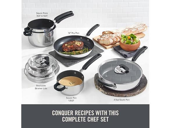 Zakarian by Dash Stainless Steel Cookware Set